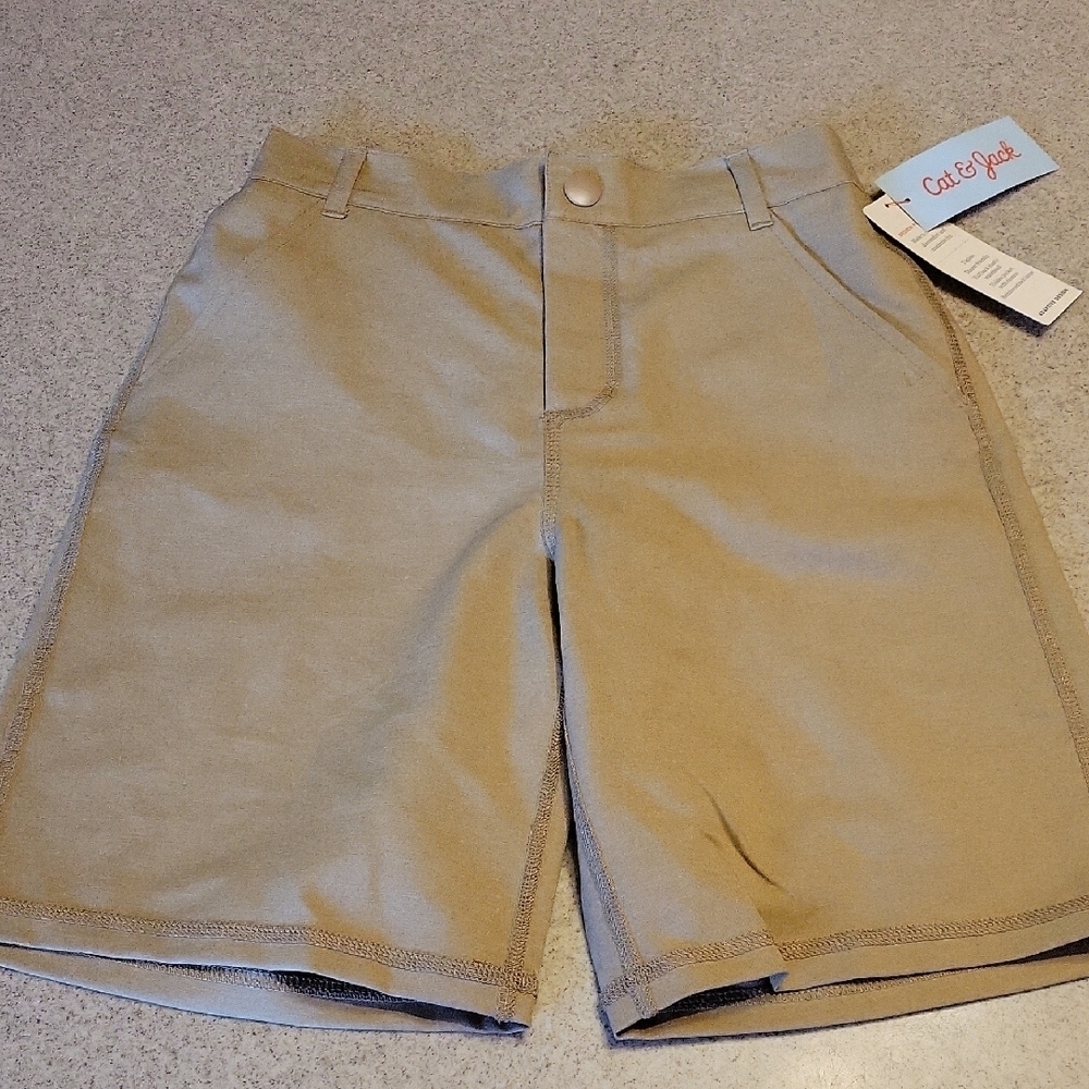 Cat & Jack Boys Adaptive Dry Khaki Shorts SIZE 8 NWT